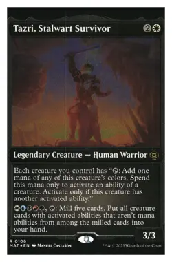Tazri,Stalwart Survivor (etched foil) march of the machine MTG - NM+ - Image 1