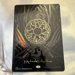 Plains (Phyrexian) - Full Art (Oil Slick Raised Foil) NM Phyrexia All Will Be On - Image 1