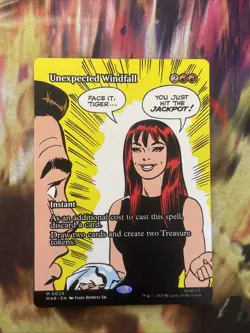 Unexpected Windfall Borderless 0029 MTG Marvel Universe Eternal Mythic - Image 1