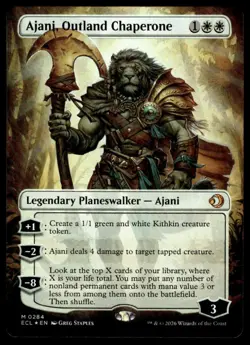 WOTC Lorwyn Eclipsed Ajani, Outland Chaperone (Borderless) (MR) (Foil) NM - Image 1