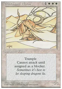 MTG Magic the Gathering Elder Land Wurm (24/379) Fourth Edition MP - Image 1