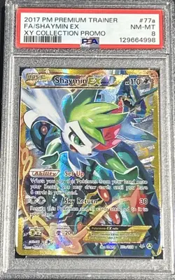 2017 POKEMON PREM TRAINER XY COLLECTION PROMO #77A FULL ART SHAYMIN EX PSA 8 TCG - Image 1