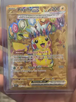 Pokemon Pikachu TCG Card Surging Sparks EX Gold 247/191 - Image 1