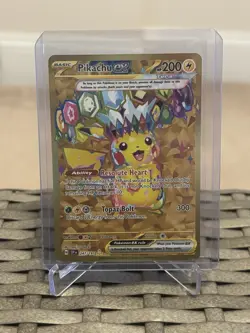 Pokemon Pikachu TCG Card Surging Sparks EX Gold 247/191 - Image 3
