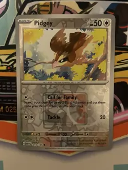Pokemon 151 Pidgey 016/165 Reverse Holo Play! League Stamp Promo NM - Image 1