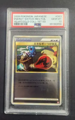 Energy Switch 063/070 1st Edition Reverse Holo HeartGold Japanese (PSA 10) - Image 1