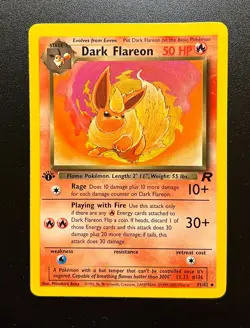Dark Jolteon • Dark Vaporeon • Dark Flareon *First Edition* Team Rocket Pokemon - Image 5