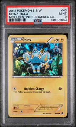 PSA 9 Mint Pokemon Next Destinies Shinx Cracked Ice Holo B&W Black & White #43 - Image 1