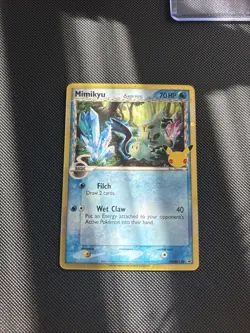 Pokemon Mimikyu TCG Holo Promo SWSH136 25th Celebrations Near Mint Condition - Image 2