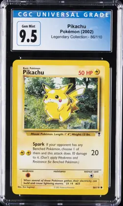 2002 POKEMON LEGENDARY COLLECTION #86 PIKACHU CGC 9.5 - Image 1