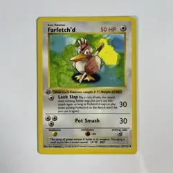 1999 Pokemon Farfetch'd 027/102 1st Edition Base Set Shadowless Vintage - Image 1
