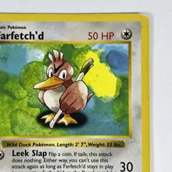 1999 Pokemon Farfetch'd 027/102 1st Edition Base Set Shadowless Vintage - Image 3