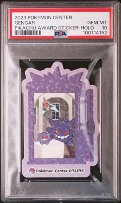 PSA 10 Pokemon Gengar Holo 2023 Pokemon Center Pikachu Award Sticker Promo - Image 3