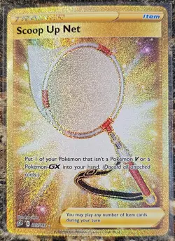 Pokemon 2020 Rebel Clash Gold Secret Scoop Up Net 207 NM or Better - Image 1