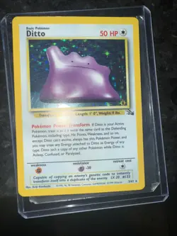 Pokemon TCG Ditto Fossil 3/62 Holo Unlimited Holo Rare 1999 - Image 3