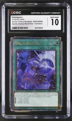Onomatopaira *CGC 10* RA04-EN089 *POP 1* Quarter Century Secret Rare * Yugioh - Image 1