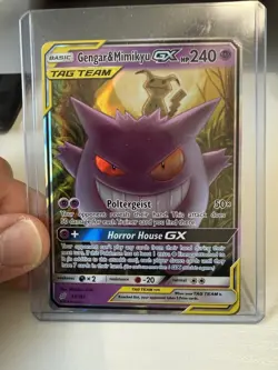 Pokemon Gengar & Mimikyu GX Team Up Holo Card 53/181 Ultra Rare SM - Image 1