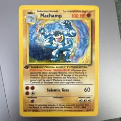 Machamp 8/102 1st Edition Holo Base Set WOTC - Pokemon Card - MP - Image 1