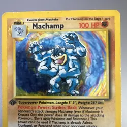 Machamp 8/102 1st Edition Holo Base Set WOTC - Pokemon Card - MP - Image 2