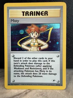 Pokemon TCG Misty Trainer Card Gym Heroes 18/132 Holo Rare NM - Image 1