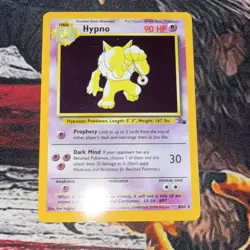 Pokemon TCG Hypno Fossil Holo Rare Unlimited Card 8/62 90 HP English 1999 - Image 2