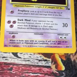 Pokemon TCG Hypno Fossil Holo Rare Unlimited Card 8/62 90 HP English 1999 - Image 4