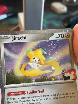 POKEMON JIRACHI 126/182 COMMON PRIZE PACK PROMO COSMOS HOLO WITH SWIRL NM CARD - Image 3