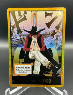 Mihawk Gold DON!! Card OP-14 The Azure Sea's Seven ONE Piece TCG English - Image 1