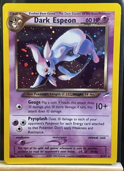 Pokemon TCG Neo Destiny Espeon Dark 4/105 Holo Unlimited Rare Card - Image 1