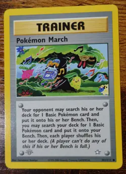 Pokemon March 102/111 1st Edition Grey Stamp Error Misprint Genesis Pokemon Card - Image 1