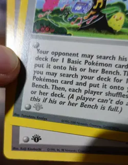 Pokemon March 102/111 1st Edition Grey Stamp Error Misprint Genesis Pokemon Card - Image 3