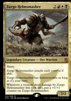 Khans of Tarkir #214 Zurgo Helmsmasher - Image 1