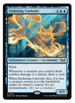 MTG - Enduring Curiosity - Rare Enchantment Creature - Duskmourn (DSK) - M/NM - Image 1