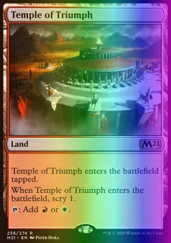 MTG Magic the Gathering Temple of Triumph (256/417) Core Set 2021 LP FOIL - Image 1