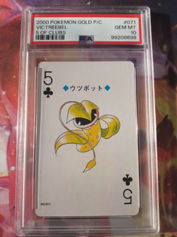 Pokemon Gold Ho-oh Victreebel 5 of Clubs Back Poker Deck Playing Card PSA 10 - Image 1