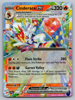 Cinderace ex Pokemon Stellar Crown 028/142 Double Rare NM - Image 1