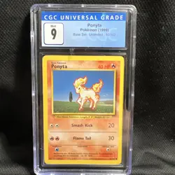 1999 Pokemon Base Set Unlimited 🔥 PONYTA 🔥 #60 CGC 9 Mint !! Wow!! - Image 1