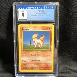 1999 Pokemon Base Set Unlimited 🔥 PONYTA 🔥 #60 CGC 9 Mint !! Wow!! - Image 2