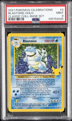 2021 POKEMON CELEBRATIONS CLASSIC COLL #2 BLASTOISE-HOLO PSA 9 - Image 1