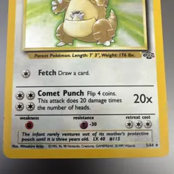 Pokemon Kangaskhan 5/64 Holo Jungle Unlimited 1999 MP - Image 3