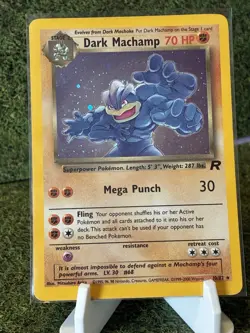 Pokemon Dark Machamp Holo Rare TCG Card 10/82 Team Rocket (LP-MP) - Image 1