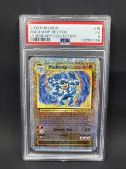 2002 Pokemon Legendary Collection Machamp Reverse Foil 15 PSA 5 - Image 1