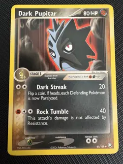 Dark Pupitar - 041/109 Team Rocket Returns Uncommon HP Pokemon 41/109 Normal - Image 1