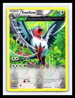 💥 Pokemon TCG XY Roaring Skies Swellow Reverse Holo Rare 72/108 2015 - Image 1