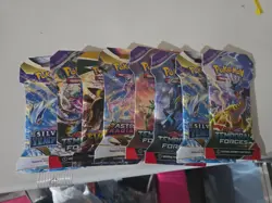 Pokemon TCG Random Lot of 8 Booster Hanger (Sleeved) Packs - Image 1