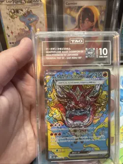 Pokemon Terastal Festival Hearthflame Mask Ogerpon ex 204/187 SAR TAG 10 - Image 1