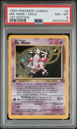 1999 POKEMON JUNGLE #6 MR. MIME-HOLO 1ST EDITION - Image 1
