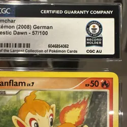 World Record Holder 1/1 2008 Pokemon German Chimchar #57/100 see descr - Image 3