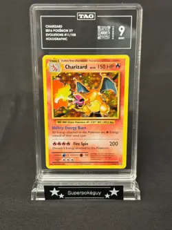 TAG 9 MINT Pokemon XY Evolutions English Charizard 11/108 base set holo 2016 - Image 1