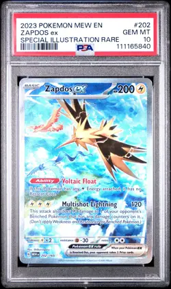 2023 POKEMON MEW EN-151 SPECIAL ILLUSTRATION RARE #202 ZAPDOS EX PSA 10 - Image 1